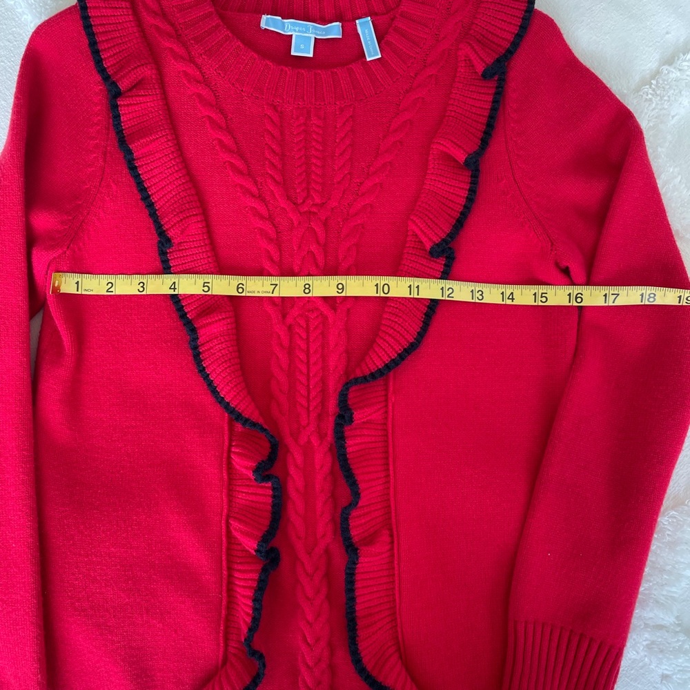Draper James Red Ruffle Cashmere Blend Sweater - Picture 7 of 8